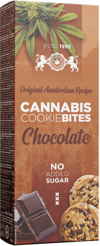 Mordidas de biscoito de chocolate com cannabis