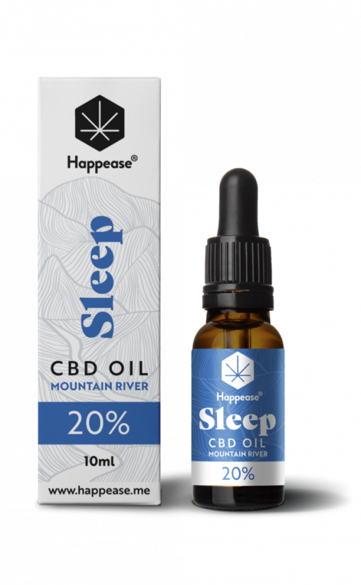 Happease Sleep CBD Oil Mountain River, 20% CBD, 2000 mg, 10 ml