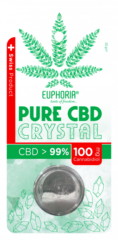 Euphoria Чист CBD кристал - 99 % (100mg), 0,1 ж
