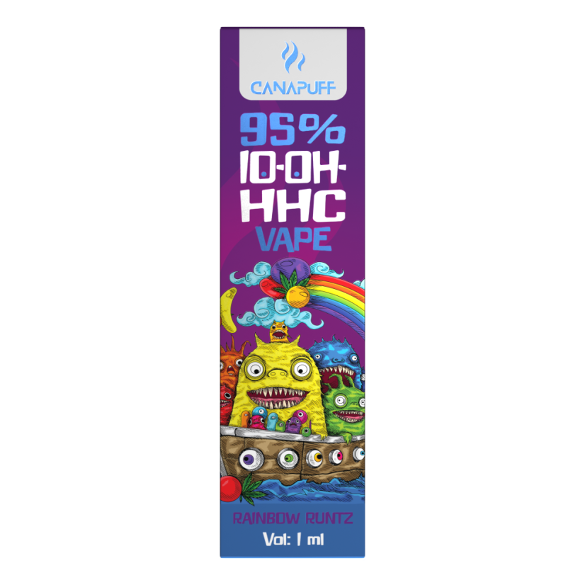 CanaPuff 10-OH-HHC Vape Penna för engångsbruk Rainbow Runtz, 10-OH-HHC 95 %, 1 ml