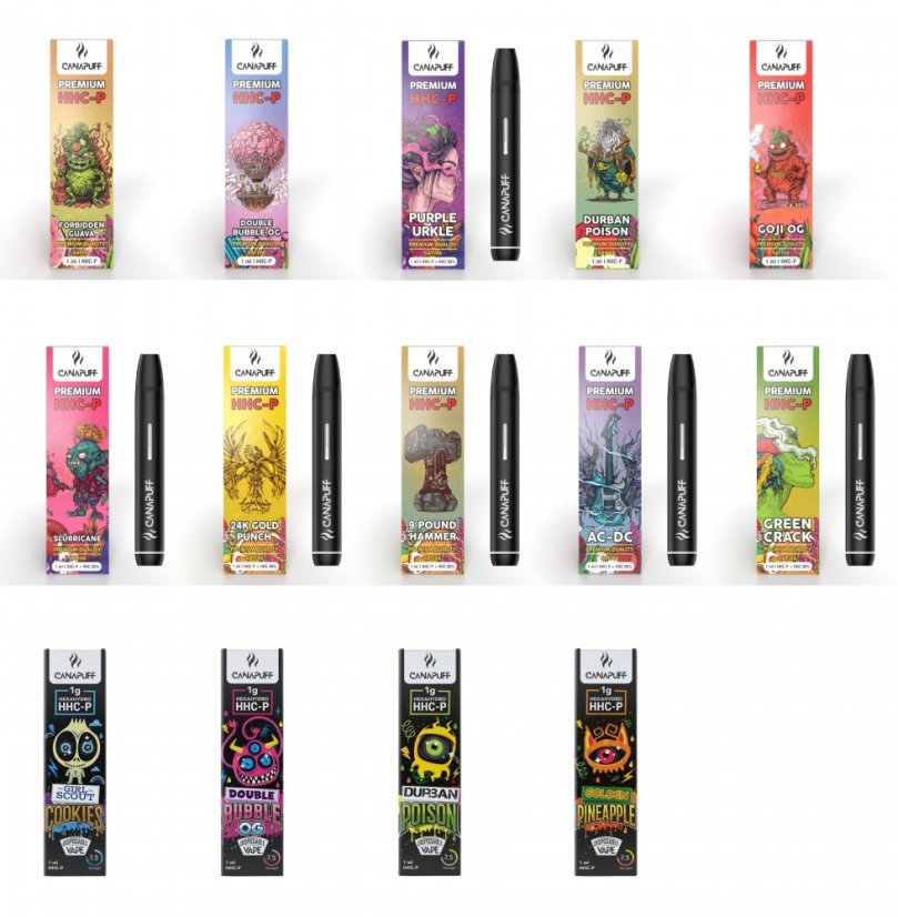 CanaPuff Vape HHCP, set tutto in uno - 14 gusti x 1 ml