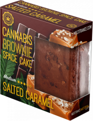 Ippakkjar Deluxe tal-Karamell immellaħ tal-Kannabis Brownie (Togħma Sativa Medja) - Kartuna (24 pakkett)