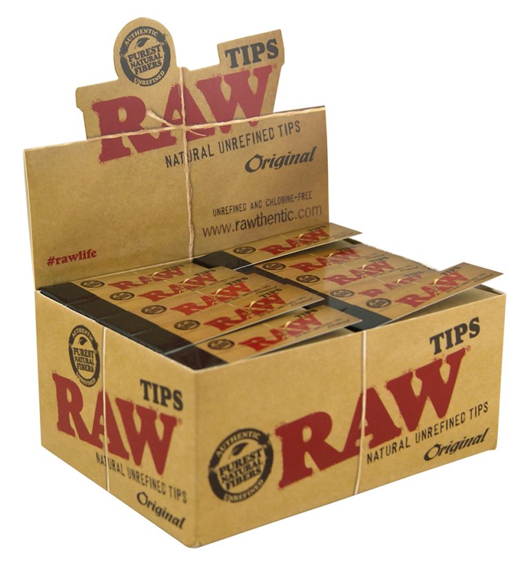 RAW Originalni nebeljeni filtri Tips - 50 kosov v škatla