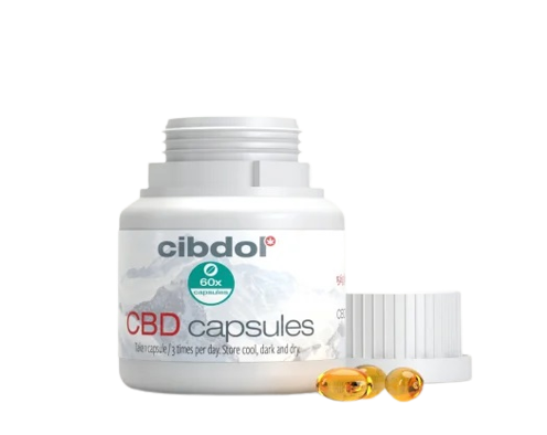 Cibdol minkštos gelio kapsulės 5% CBD, 500 mg CBD, 60 kapsulės