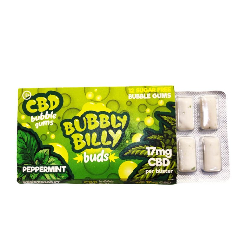 cần sa Bubbly Billy bạc hà kẹo cao su không có THC, 17mg CBD
