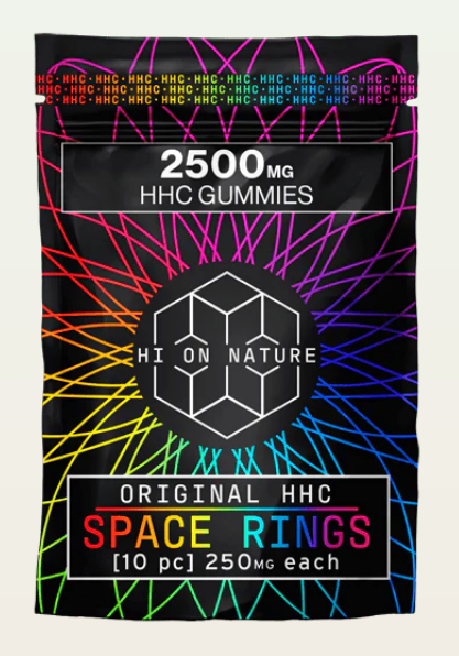 Hi on Nature Anéis espaciais de gomas HHC - originais, 2500 mg, 10 unidades