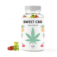 Sweet CBD Gumídci, Čerešňa, Kiwi, Ananás, Jahoda 250 mg CBD, 50 ks x 5 mg, 120 g