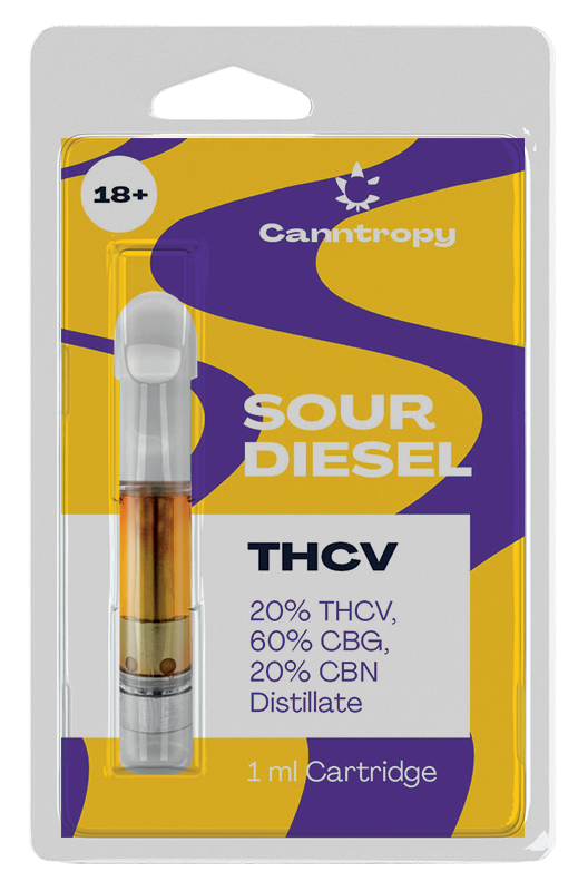 Canntropy Cartuș THCV Sour Diesel - 20 % THCV, 60 % CBG, 20 % CBN, 1 ml