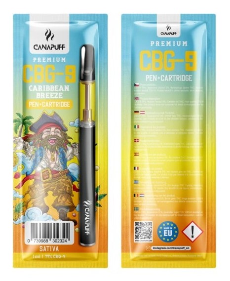CanaPuff CBG9-pen + patroon Caribbean Breeze, CBG9 79 %, 1 ml