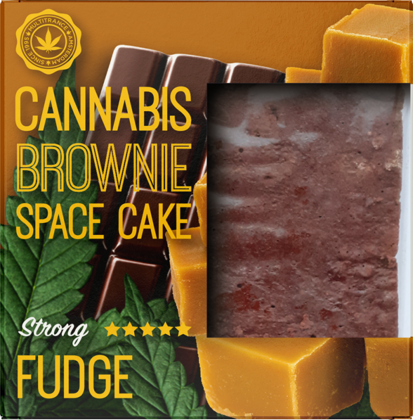 Konopné koláčky Fudge Brownie Deluxe Packing (silná příchuť sativy) - karton (24 balení)