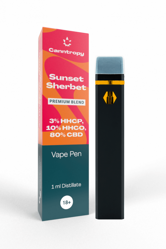 Canntropy HHC-P-O Blend Vape Pen Sunset Sherbet, HHC-P 3 %, HHC-O 10 %, CBD 80 %, 1 ml