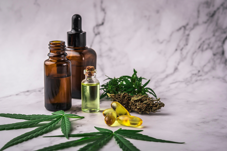 CBD products like oils, capsules and flowers that could help with post-covid syndrome
