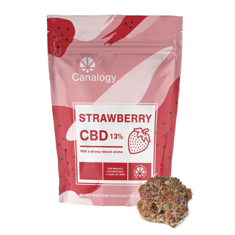 Canalogy CBD Konopný květ Strawberry 13 %, 1g - 1000g 3 gramy