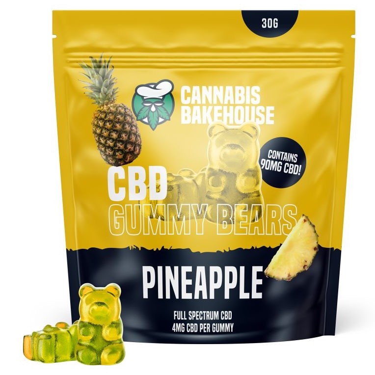 Cannabis Bakehouse CBD ovocní gumídci - Ananas, 30g, 22 ks x 4 mg CBD